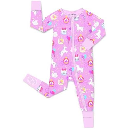 babee Reshinee Bamboo Viscose Baby Footie Pajama, Zipper Pajamas for Baby Boys & Baby Girls 0-24M