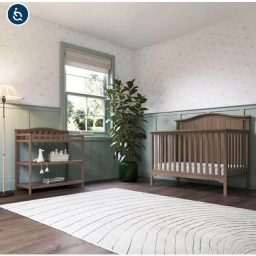 Hampton Arch Top 4 Piece Nursery Set | Matte White