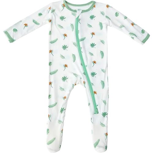 Bamboo Little Soft Baby Footie Pajamas, Baby Clothes, Newborn Sleepers, 95% Viscose and 5% Spandex, 0-24 Months