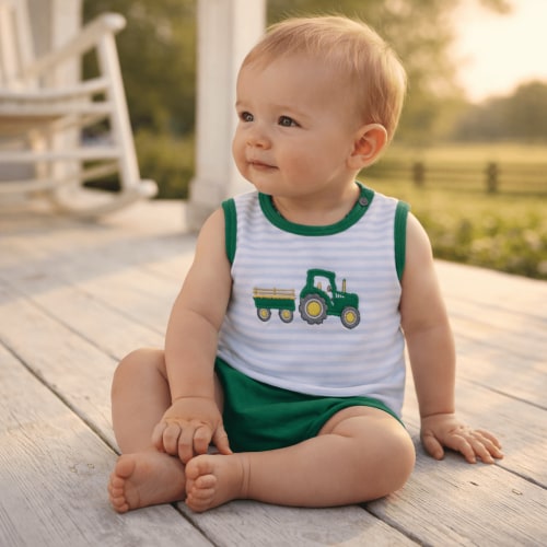 Little Farmer Applique Diaper Cover Set