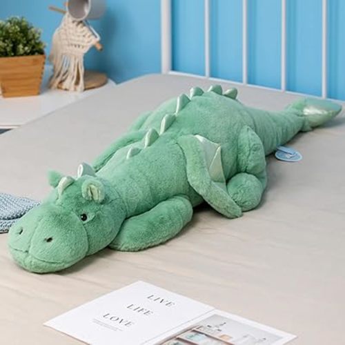 Weighted Stuffed Animals 10Lbs 35.4", Green Weighted Dragon Stuffed Animal for Kids and Adults, Heavy Weighted Stuffed Animals for Comfort and Relaxation