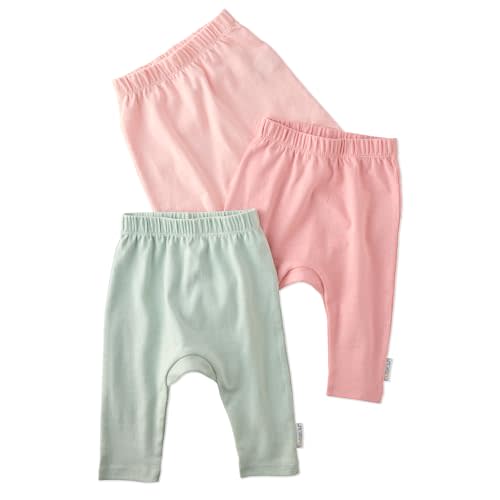 Butterblu Harlowe 3-Pack Pants​ 100% Organic Cotton Set | GOTS Certified Organic Cotton Pants Set for Baby Boys, Girls, Soft, Machine Washable, Made to Match Colors