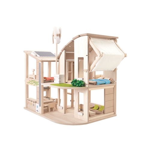Green Dollhouse With Furniture – PlanToys USA