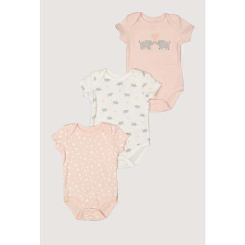 Baby Girls 0-9M Hello Big World Graphic Bodysuits 3 Pack
