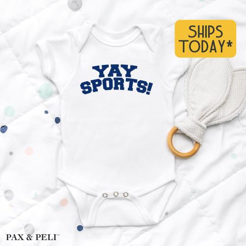 Funny Sports Onesies® Brand, Custom Color Yay Sports Baby Bodysuit, Perfect Baby Shower Gifts ( T12346 )