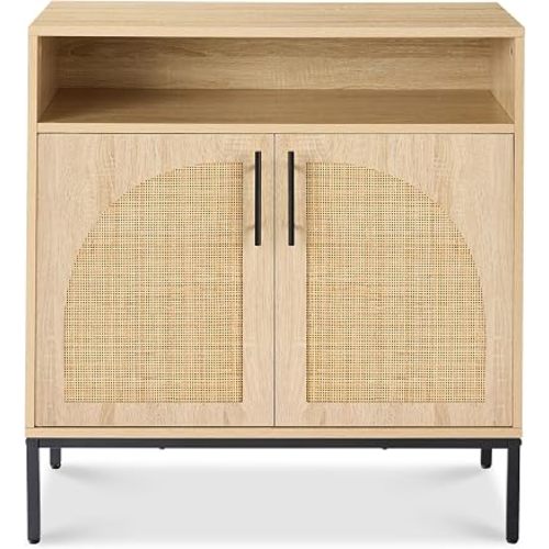 Best Choice Products Rattan Sideboard Buffet Cabinet, Entryway Table, Accent Storage Cabinet, Console Table for Hallway, Living Room, Dining Room - Natural