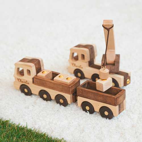 Construction Toys - Handmade Wooden Vehicles
