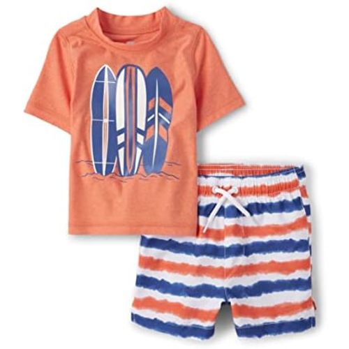 The Children's Place Baby-Boys and Toddler Short Sleeve Rashguard and Bottoms