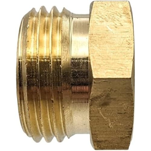 Brass Garden Hose Adapter Fitting, 1/2” NPT Female Threads and 3/4" GHT Male Connector, shower pipe arm handshower adapter, Heavy-Duty High-Pressure Support, Rust and Corrosion Resistant