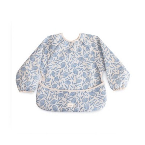 Long Sleeve Bib Blue Flowers One Size