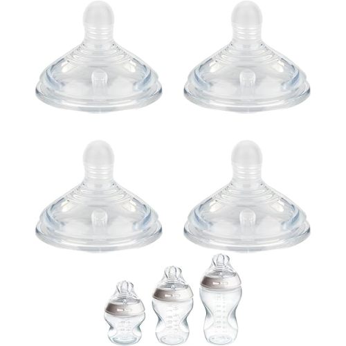 Silicone Nipple (M) for Tommee Tippee Natural Start Anti-Colic Baby Bottles, Medium Flow, 3m+, 4 Count