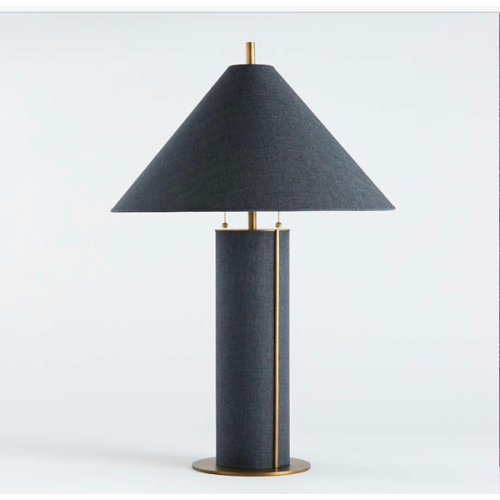 Remi Blue Linen Table Lamp 31.7"