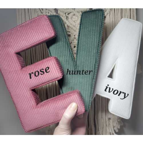 Corduroy Letters NOT Pillows Nursery Decor, Kids Room, New Baby Gift, Wall/Shelf Decor, Free Standing/Hang, PRICE EACH