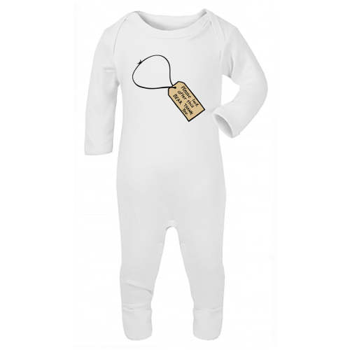 Classic Paddington Long Sleeve Baby Bodysuit (Luggage Tag)