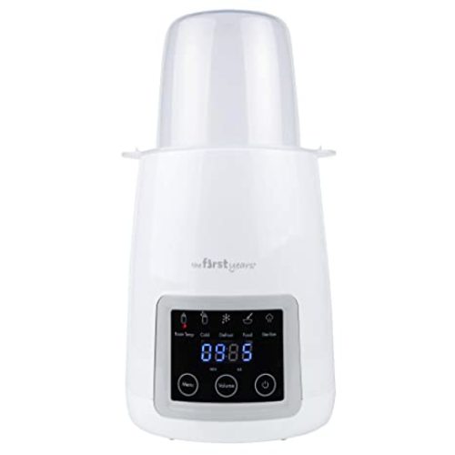 The First Years Gentle Warmth Digital Baby Bottle Warmer - Bottle Warmer for Breastmilk, Baby Formula, and Baby Food - Includes Milk Warmer, Basket, and Cup - White