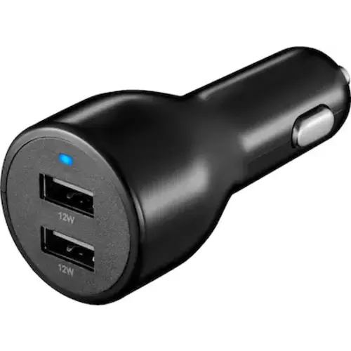 Insignia™ - 24W Dual USB Port Vehicle Charger - Black