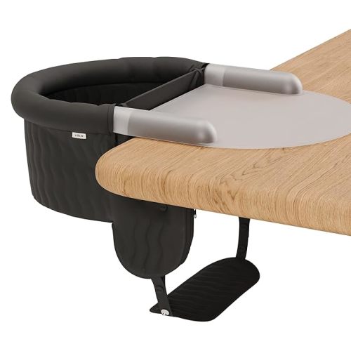Lalo - The Hook-On Chair with Tray and Footrest - Portable High Chair for Babies and Toddlers up to 37lbs - Compact, Easy-to-Use Design - Fits Tables 0.8'' to 2.95'' Thick - Travel Bag Included