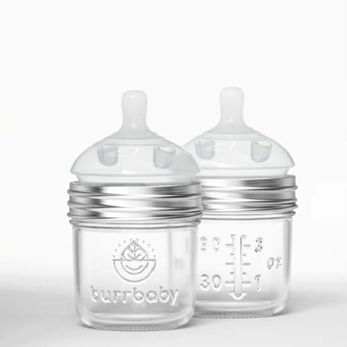 3.5oz Natural Glass Baby Bottles – Burrbaby