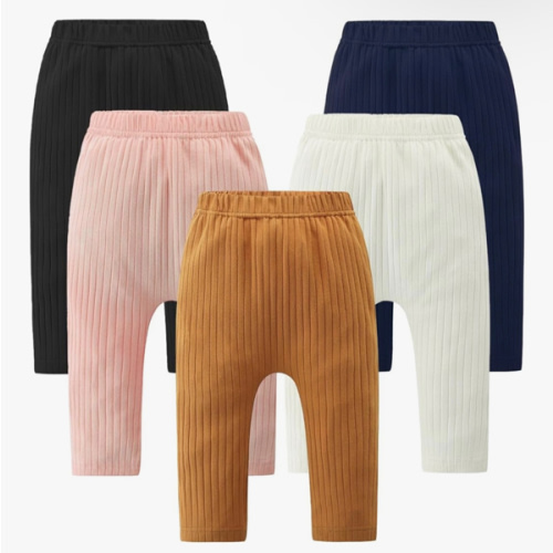 Fullfamous Baby and Toddler Girl's 5 Pack Cotton Ribbed Pull On Pants Leggings 0-4 Years