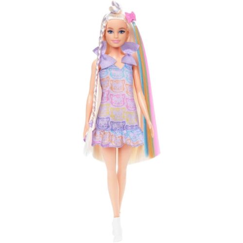 Barbie Fun & Fancy Doll & Accessories, Blonde Fashion Doll with Extra-Long Hair & 2 Looks, Including Silver Metallic Dress & Hair Extension