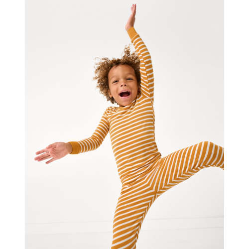 Marigold Stripe Two-Piece Pajama Set | Little Sleepies