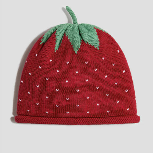 Knit Strawberry Hat