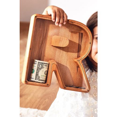 Alphabet Initial Letter Bank, Personalized Piggy Bank, Baby Shower Name & Text Coin Bank for Kids, Newborn Baby Boy Unique Christmas Gift