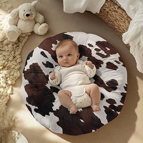 Brown Cow Print Newborn Lounger Cover Removable Cover Ultra Soft Comfortable Lounger Slipcover Protector Cover for Infant Lounger Pillow Baby Essentials