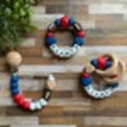 New York Giants Toy Collection Pacifier Clip Rattle Go