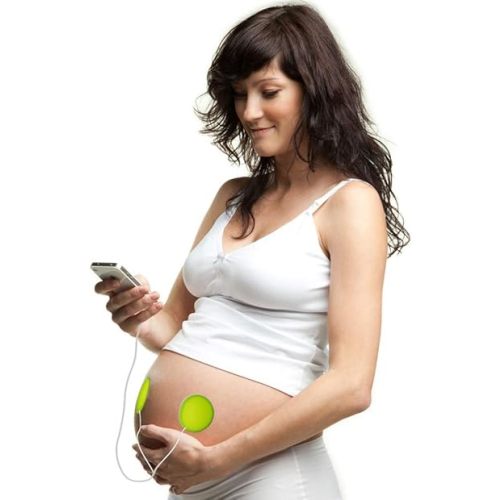 Premium Award-Winning Baby Bump Headphones; #1 Pregnancy Speakers to Play Music, Sound and Talk to Your Baby, Green