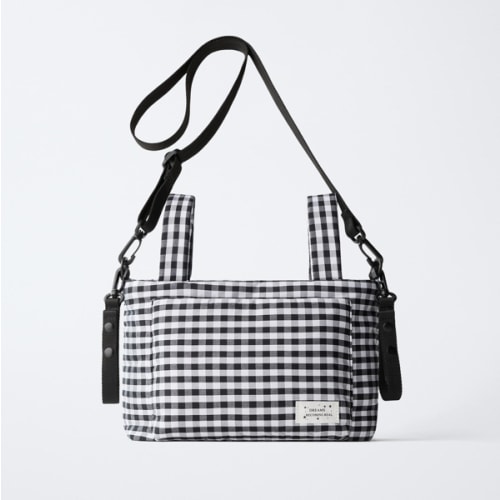 Plaid Stroller Bag - Black Gingham