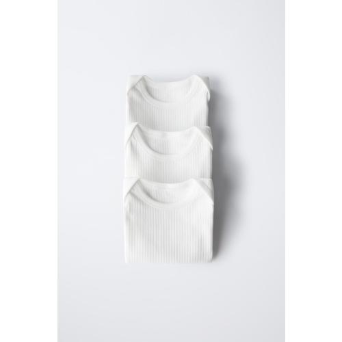 THREE-PACK OF SLEEVELESS BODYSUITS - White | ZARA United States