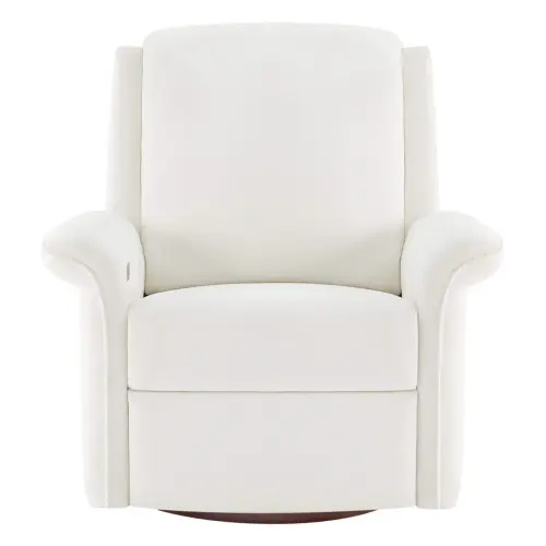 Mila Power Swivel Nursery Glider Recliner (Cream White)