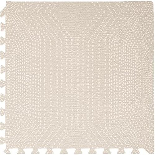 Toddlekind Playmat - Premium Foam Playmat, 4 x 6 feet, 6 Tile Extra Thick Foam Floor Puzzle Mat for Babies/Toddlers Stylish, Non-Toxic, Odorless. Perfect for Tummy Time, Crawling, & Play. 0m+ (Cream)