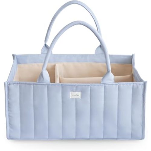 mushie Baby Diaper Caddy | Newborn Essentials Organizer (Tradewinds)