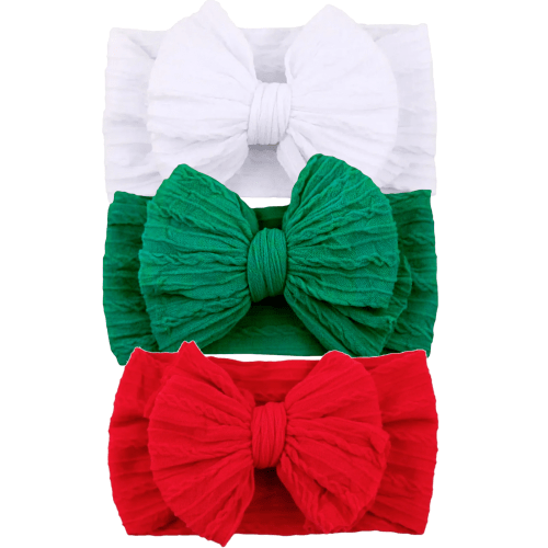 3-Pack Cable Bows, Red/Green/White – SpearmintLOVE
