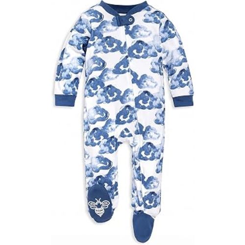 Burt's Bees Baby Boys' Organic Cotton, Sleep and Play Footed Pajamas