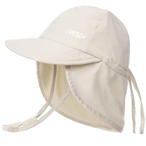 FURTALK Baby Sun Hat with Neck Flap UPF 50+ Toddler Quick Dry Swim Hat | UV Protection Wide Brim, Quick-Dry Nylon, Adjustable Back Drawstring, Ultra-Lightweight, Perfect for Pool or Beach