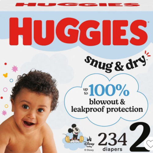 Huggies Size 2 Diapers, Snug & Dry Baby Diapers, Size 2 (12-18 lbs), 116 Count, Packaging May Vary