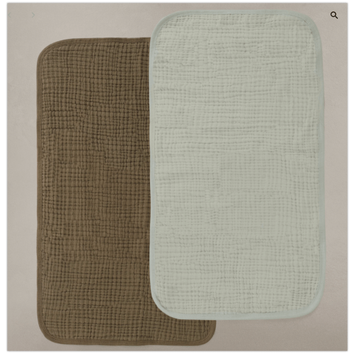 Oilo Bark Brown & Sea Moss Sage Green Premium Muslin Burp Cloth 2-Pack