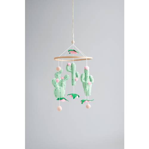 Cactus baby mobile, cactus nursery decor, Cacti mobile, Felt cactus, ceiling mobile, rose mobile