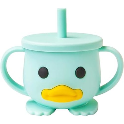 Toddler Cup, Silicone Training Cup, Sippy Cup for Baby, Baby Led Weaning Cup With Lid & Double Handle, Unbreakable, 7oz, 6+ Months