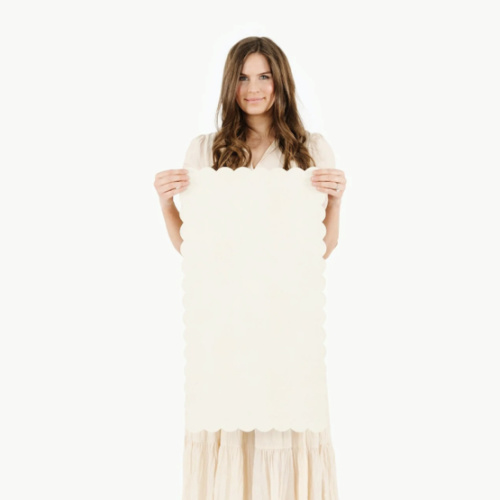 Changing mat scalloped cream