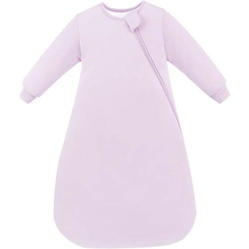 PurComfy Supersoft Premium Bamboo Viscose Long Sleeve Sleep Sack, 1.0 TOG | Baby Sleeping Bag, Wearable Blanket Baby with 2-Way Zipper