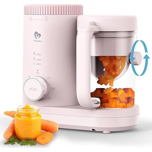 Baby Food Maker Bellababy Baby Food Processor, Puree Blender Steamer with Reversible Steam Basket, One Button Easy Operation & Large Opening for Easy Cleaning