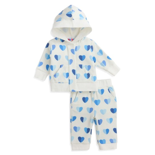 Blue Hearts Magnetic Brushed Fleece Hoodie & Joggers Set