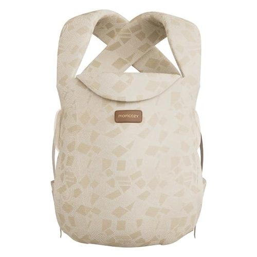 Momcozy Newborn Carrier WeeSnug- Lightweight and Cozy Comfort for 7-25 lbs, Ergonomic Cross-Back Support, Jacquard Weave, Hands-Free Baby Carrier with Lumbar Support, Geometry