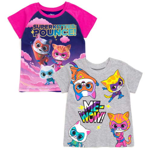 Super Kitties 2 Pack T-Shirts Toddler to Big Kid