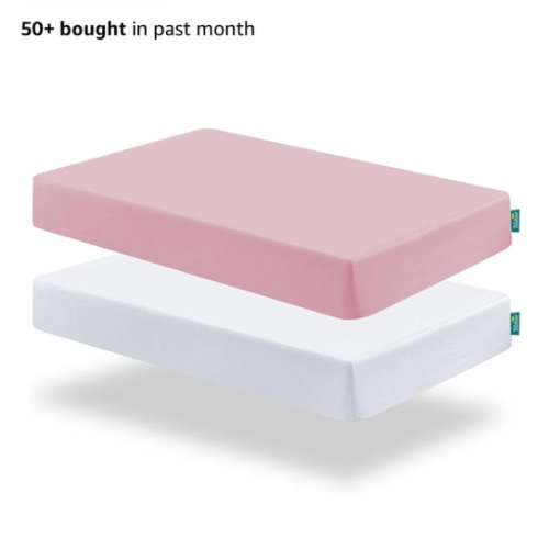 Amazon.com : Biloban Pack and Play Sheets Fitted, 2 Pack Pack and Play Sheet Fits for Graco Pack n Play Mattress, Neutral Playard Sheets for Baby Boys and Girl, White & Pink, 38”X 26” : Baby