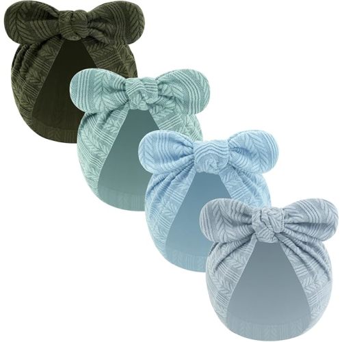 LIDHAY Newborn Baby Bow Knot Turban Hat Infant Hospital Hat Cotton Head Wrap Beanie Cap for Toddler Boys Girls 0-12 Months